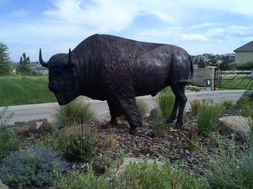 aluminum buffalo statue
