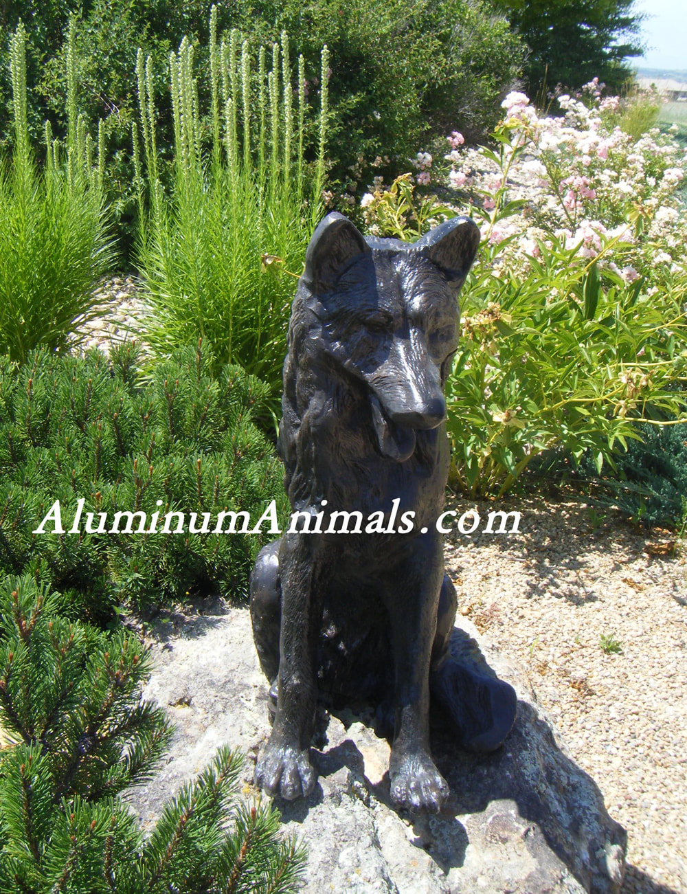 aluminum dog statue