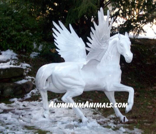 winged horse sculptures