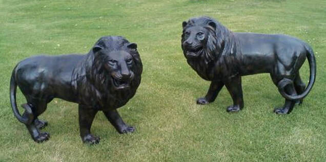 life sized lion sculptures