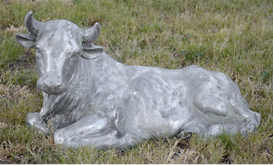life sized aluminum cow  statue