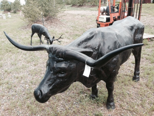 life sized longhorn steer statue