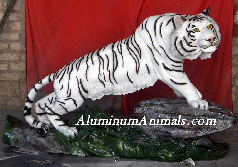 aluminum tiger sculptures